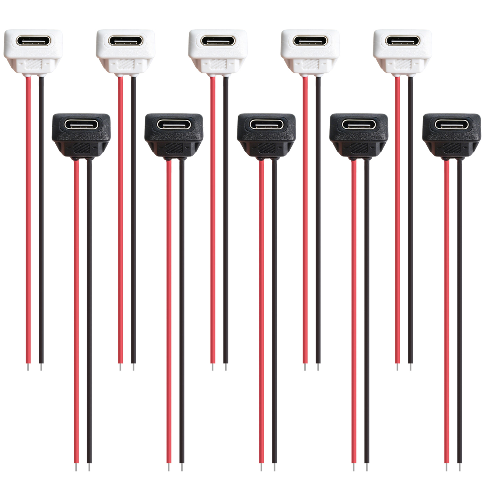 5/10 قطعة Type-C أنثى الهيكل موصل USB C أنثى الهيكل المباشر تجعيد جاك أنثى شحن ميناء تمديد كابل الطاقة