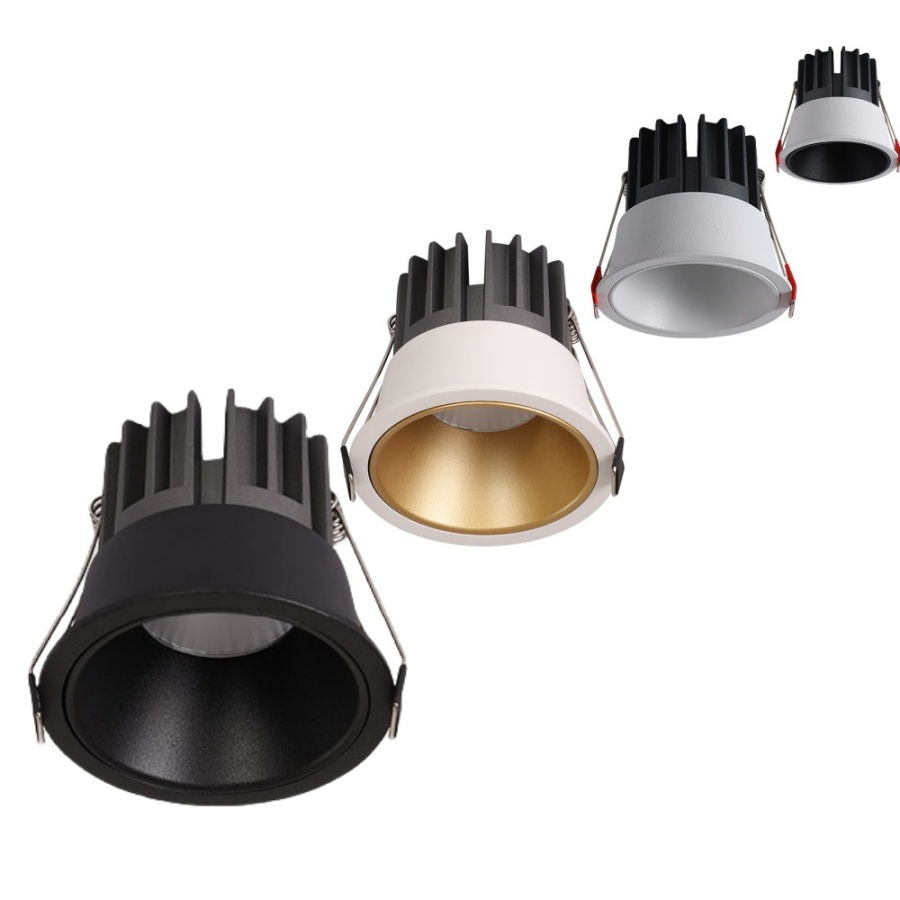 مصباح سقف غائر بإطار ضيق مضاد للوهج، كشافات COB قابلة للتعتيم 5W/7W/10W/15W/18W/20W، إضاءة LED داخلية تعمل بجهد AC85-265V