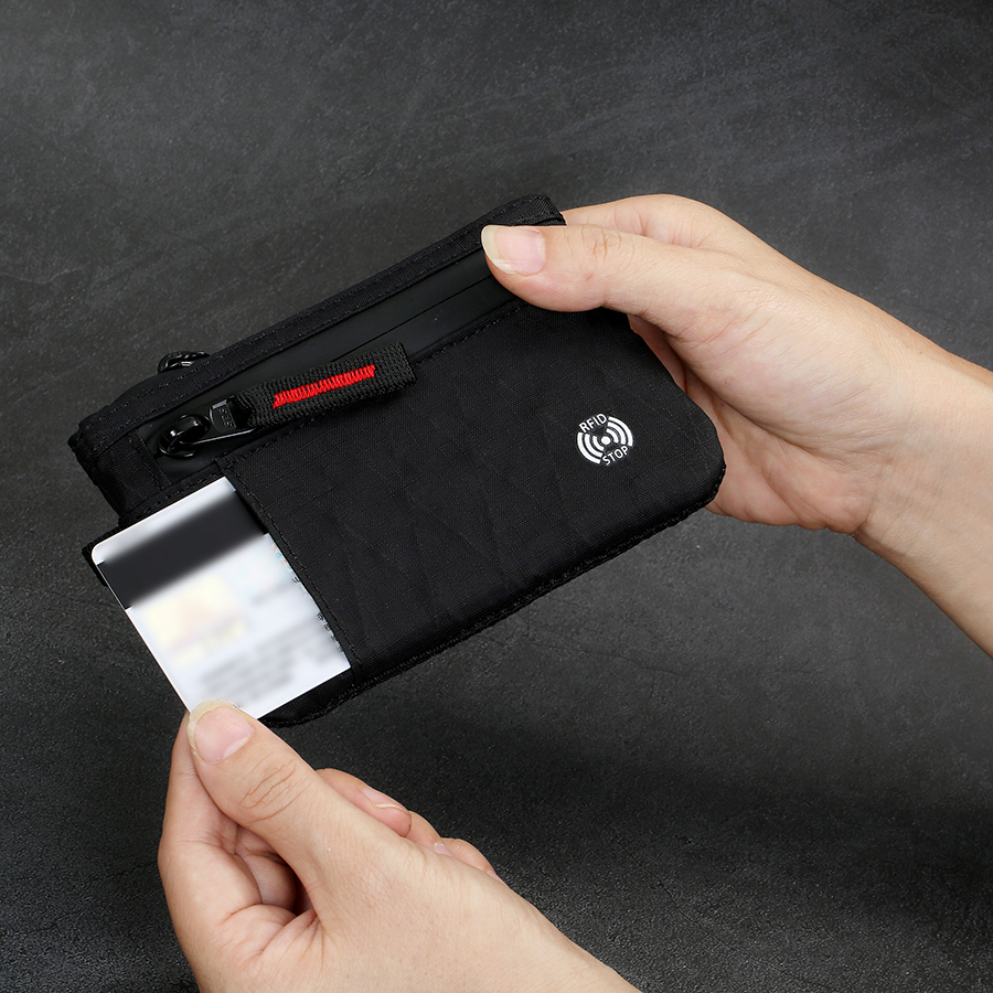 الفاخرة حامل بطاقة الائتمان Rfid مكافحة سرقة سليم حافظة بطاقات المفاتيح مع حلقة تسلق النايلون عملة المحفظة الذكور المحفظة