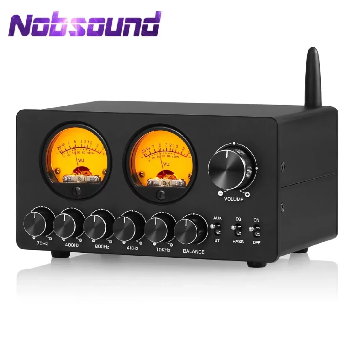Nobsound EQ5 PRO Mini 5-Band EQ Preamp ستيريو بلوتوث التعادل معالج الصوت للمكتب المنزلي مع مقياس VU
