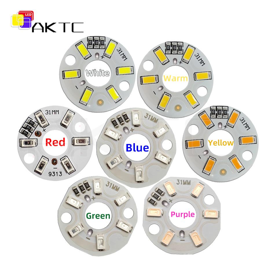 منتج رخيص 10 قطع لوحة إضاءة LED 5V 3W 6 LEDs SMD5730 مصباح إضاءة دائري مصدر قطر 31mm أحمر/أخضر/أزرق/أصفر/دافئ/أبيض/ضوء محايد