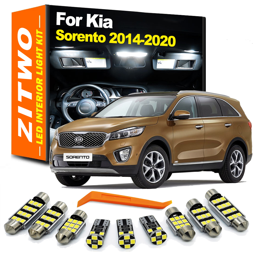 ZITWO 9 قطعة سيارة مصباح داخلي لكيا سورينتو UM MK3 3 III 2014 2015 2016 2017 2018 2019 2020 LED لمبة الداخلية خريطة إضاءة صندوق السيارة عدة