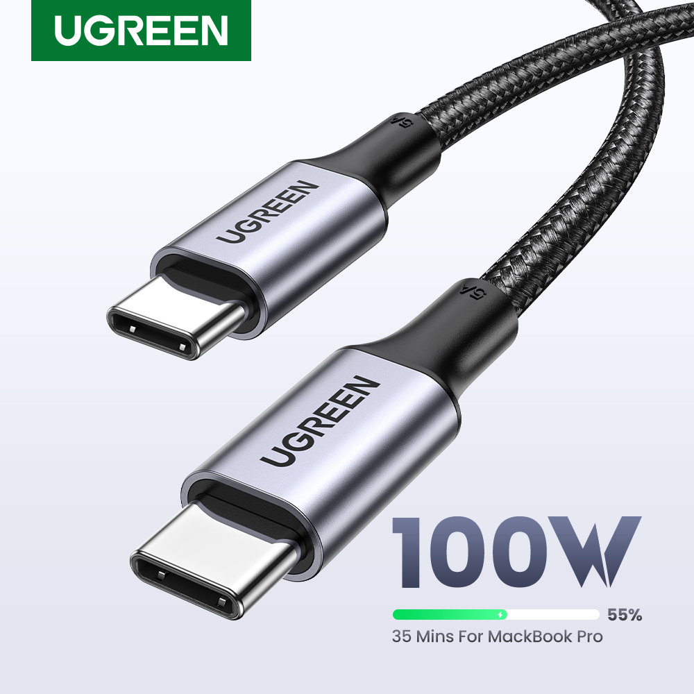 يو جرين كابل USB PD100W USB C إلى نوع C شاحن سريع كابل ل شاومي سامسونج ماك بوك باد 5A الهاتف المحمول الحبل USB كابل نوع C