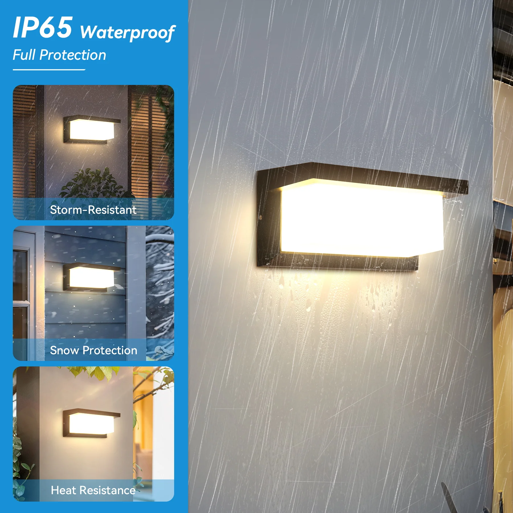 الحديثة مربع الجدار ضوء LED فلوش جبل الأسود ديكور المنزل الجدار الشمعدان IP65 مقاوم للماء لشرفة غرفة المعيشة غرفة نوم 25 واط