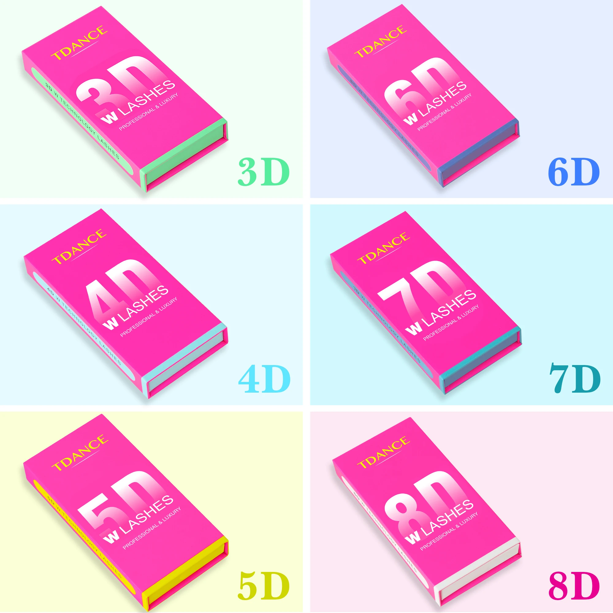 TDANCE W شكل لاش لينة اليدوية 3d 4d 5d 6d 8d مسبقة الصنع حجم مروحة C D 0.07 مللي متر الرموش تمديد