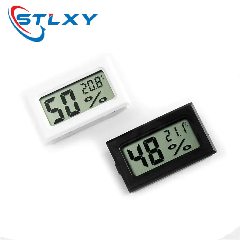 5 قطعة صغيرة أسود أبيض الرقمية LCD داخلي مريحة استشعار درجة الحرارة مقياس الرطوبة ميزان الحرارة مقياس الرطوبة