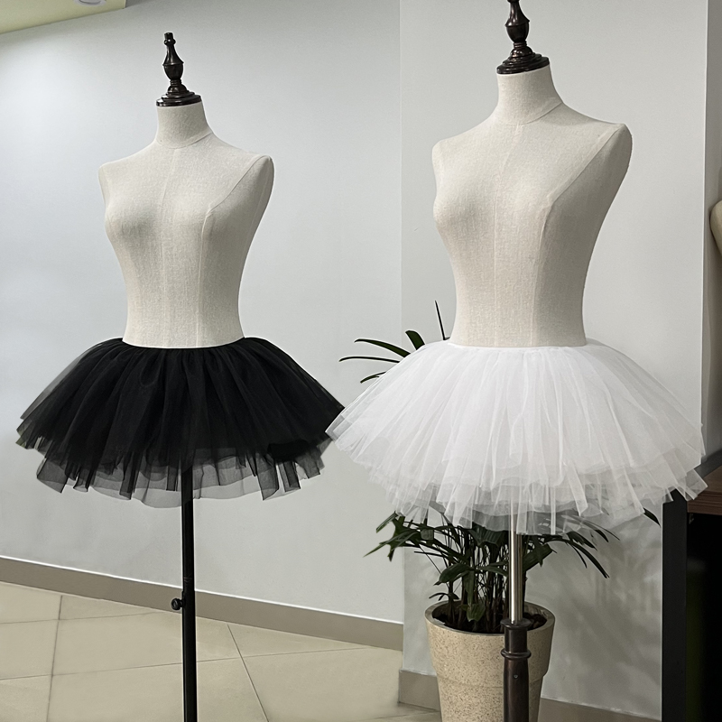 أبيض أسود منتفخ تول لوليتا تنورة النساء تأثيري Ballgown الاطفال الزفاف العظم تنورات توتو فستان