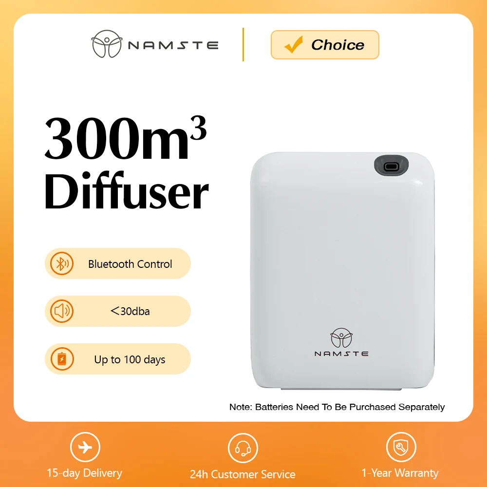 NAMSTE 300m3 بطارية الغرفة ناشر الزيوت العطرية العطور الكهربائية العطرية الواحة الكهربائية رائحة المنزل العطر الناشر 200 مللي
