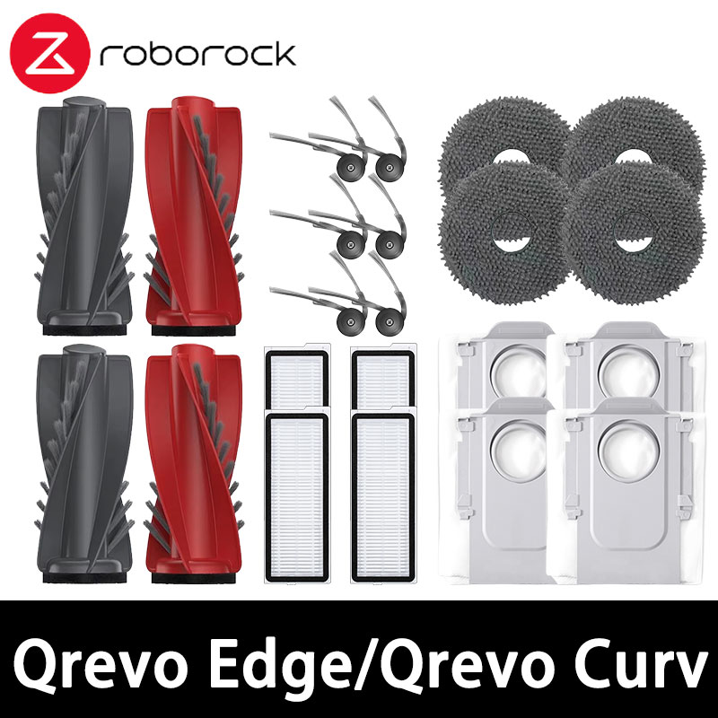 أجزاء روبوروك Qrevo 5AE / Curv / CurvC / Curv S5X 5A1 5XC / Edge / EdgeC / Edge S5A 5V1 فرش فلتر مكنسة حقيبة