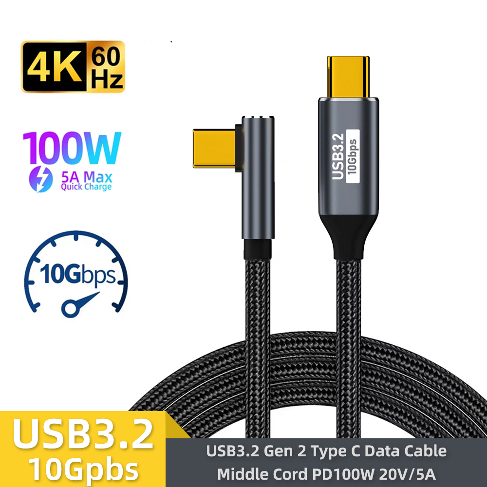 5A 100 واط USB C 3 Gen2 10Gbps كابل نوع C إلى C 4k 60 هرتز كابل فيديو QC4.0 3.0 كابل شحن سريع لماك بوك برو سامسونج شاومي