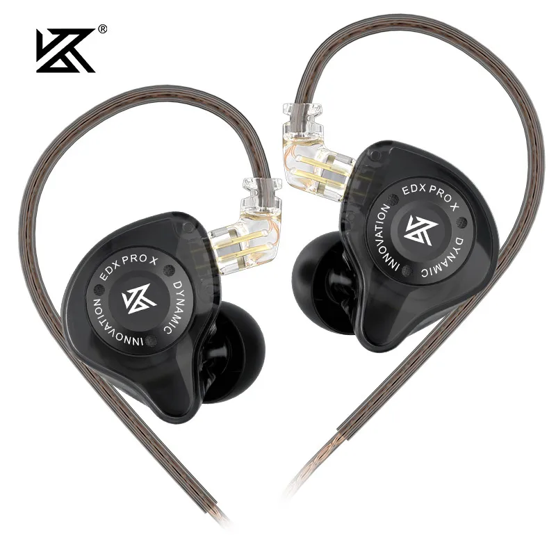 سماعات KZ EDX PRO X IEM محرك ديناميكي HiFi صوت جهير عميق سماعة أذن رياضية مزودة بخاصية إلغاء الضوضاء مع كابل قابل للفصل