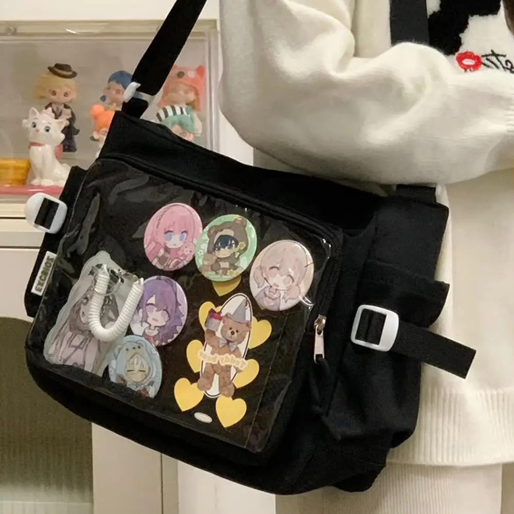 حار تنوعا Y2k Itabag Harajuku بولي كلوريد الفينيل قماش حمل حقيبة المرأة Ita حقيبة النمط الياباني الكتف محفظة الفتيات سعة كبيرة Itabag