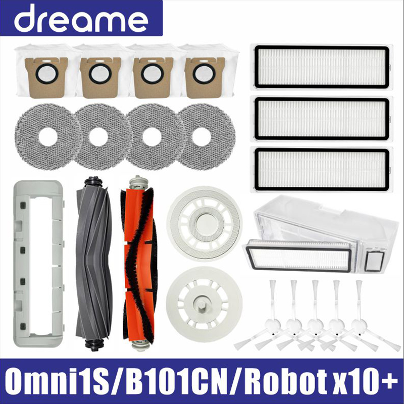 ملحقات Dreame L10s Ultra / S10 Pro، قطع غيار Mijia Omni 1S B101CN Robot X10+ للمكنسة الكهربائية: الفرشاة الرئيسية والجانبية والفلتر والممسحة