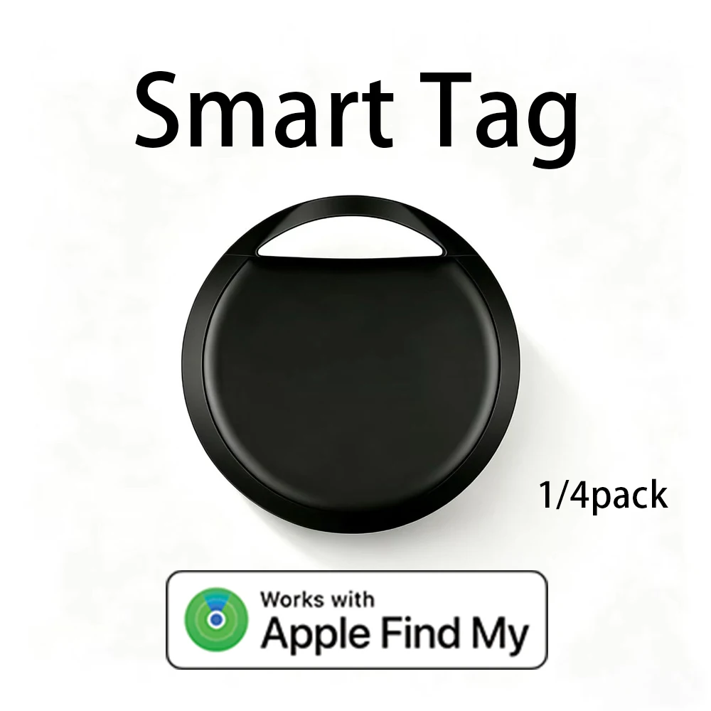 1/4 عبوة من أجهزة تتبع ذكية متوافقة مع Apple Find My - جهاز تعقب بلوتوث للأشياء مع تنبيه عند النسخ عن الأشياء وصوت تنبيه عالٍ للمفاتيح والمحفظة والأمتعة