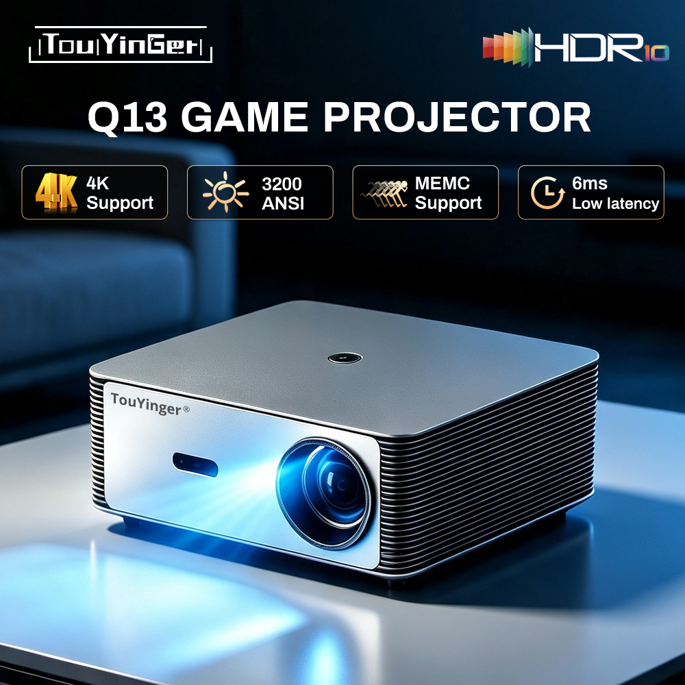 جهاز عرض تويينجر Q13 للألعاب بدقة 4K كاملة الوضوح 3200ANSI، 2 جيجا رام و32 جيجا تخزين، للمسرح المنزلي، واي فاي، أندرويد، محمول، تلفزيون ذكي، سينما منزلية