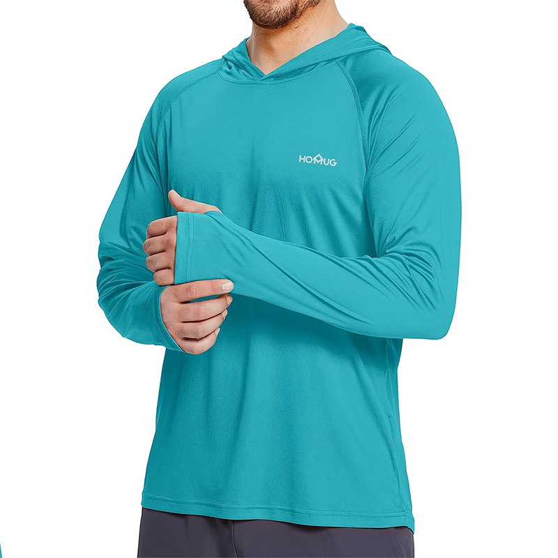 رجل UPF50 + أداء تي شيرت هوديي كم طويل عادية الشمس حماية تي شيرت تشغيل سريعة الجافة هوديي واقية من الشمس ملابس صيد السمك