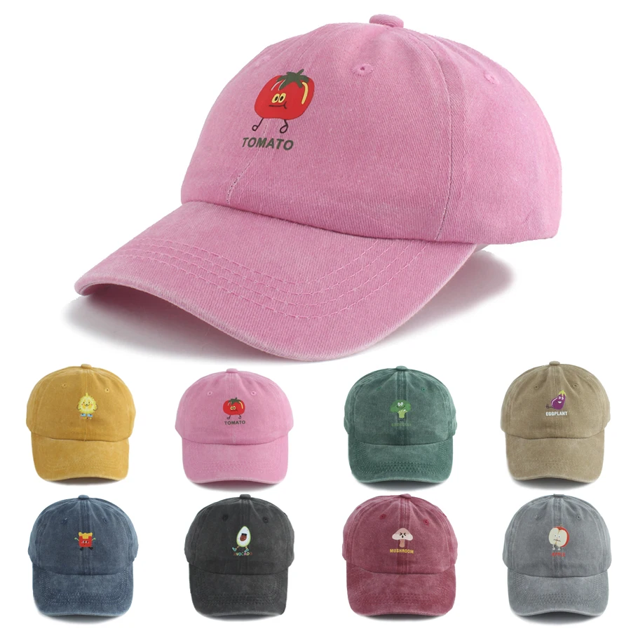 أطفال الكرتون قابل للتعديل قبعة بيسبول طفلة صبي الصيف غسلها الدنيم الشمس حماية Snapback قبعة لطيف قبعات للحماية من الشمس الأطفال 3-7Y