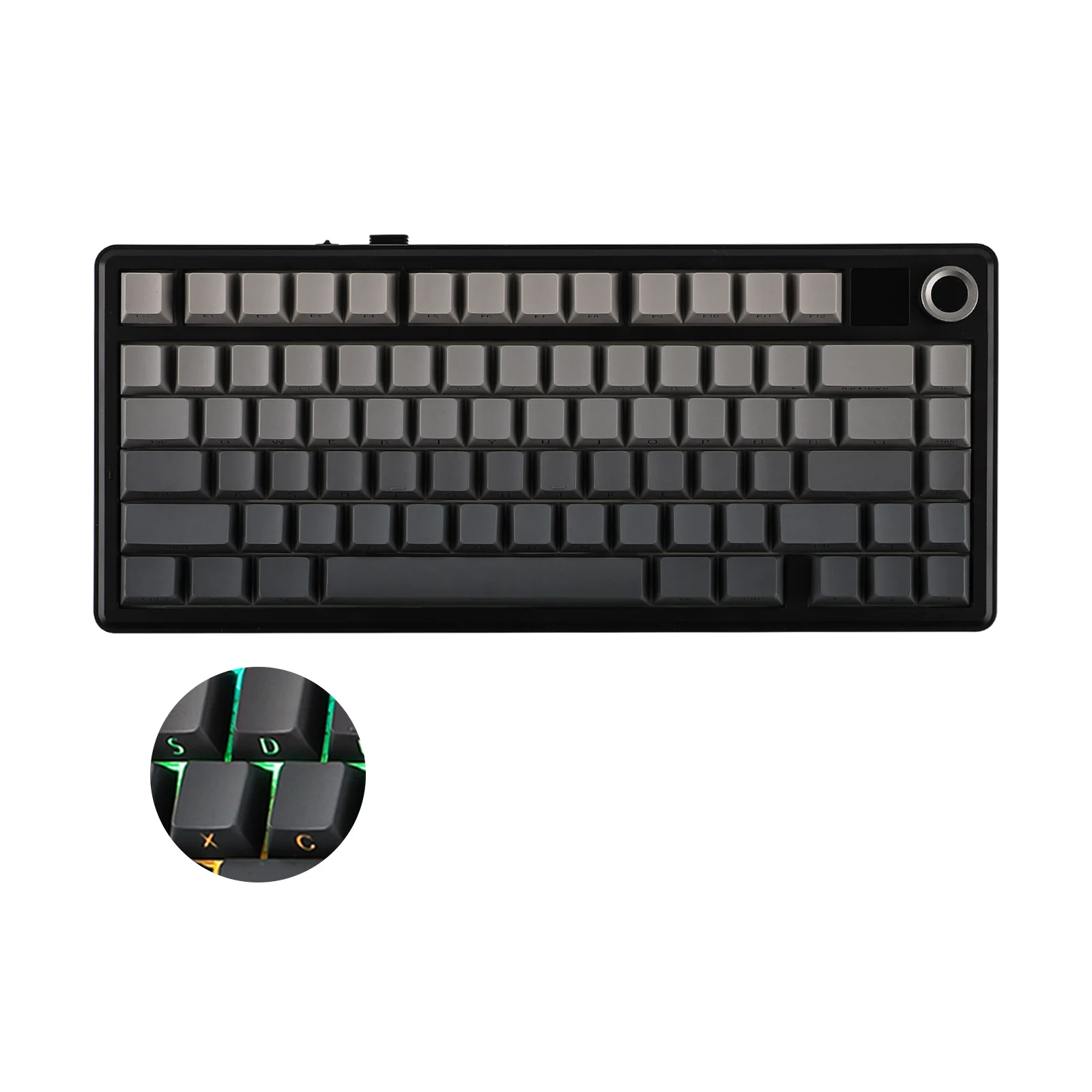 EPOMAKER X AULA F75 MAX Compact 75% ANSI تخطيط سلكي/بلوتوث/2.4 جيجا هرتز لوحة مفاتيح ميكانيكية لاسلكية مع شاشة TFT ومقبض