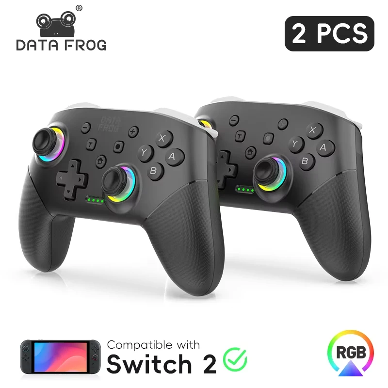 وحدة تحكم لاسلكية للألعاب DATA FROG S80 Pro (قطعتان) لجهاز Switch 2 / Switch OLED / Switch Lite وحدة تحكم للألعاب للكمبيوتر الشخصي