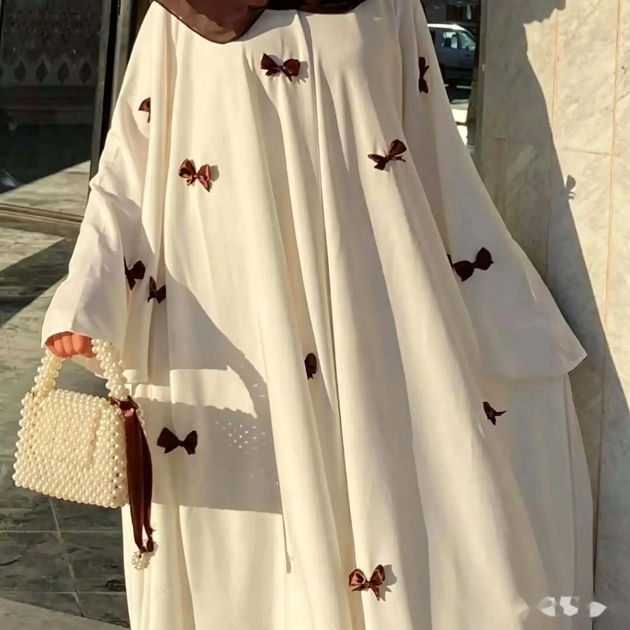 فستان نسائي عتيق نمط لطيف فستان طويل بأكمام منتفخة تنورة نسائية الجنية مثل الفساتين عباية كبيرة الأكمام القرن القوس رداء