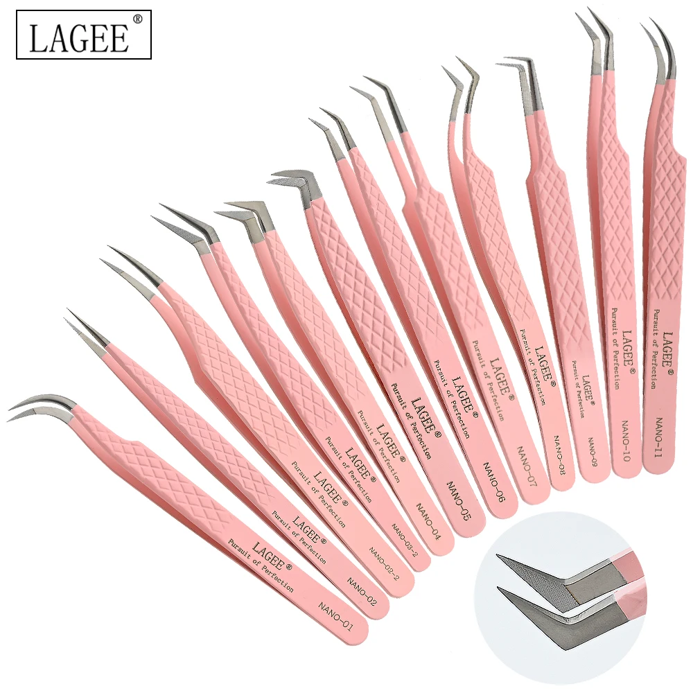 LAGEE الألياف تلميح رمش تمديد الملقط حجم العزلة دقيقة لاش الملقط تكنولوجيا النانو الحاجب من Nagaraku ماكياج