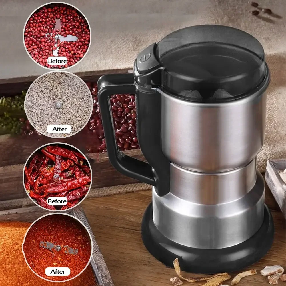 مطحنة القهوة الكهربائية عالية الطاقة المطبخ الحبوب المكسرات الفول التوابل الحبوب طاحونة آلة متعددة الوظائف مطحنة القهوة المنزلية