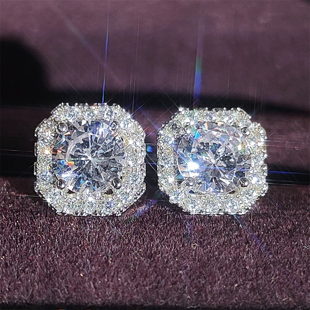أقراط فضية اللون كورية من الزركون Brincos للنساء الزفاف Boucle D'oreille فام بيجو هدية الكريسماس بيجو E1104