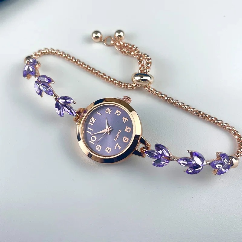 ساعات نسائية أنيقة فاخرة حجر الراين سوار سوار كوارتز ساعة Reloj Mujer بنات ساعة هدية (بدون صندوق)