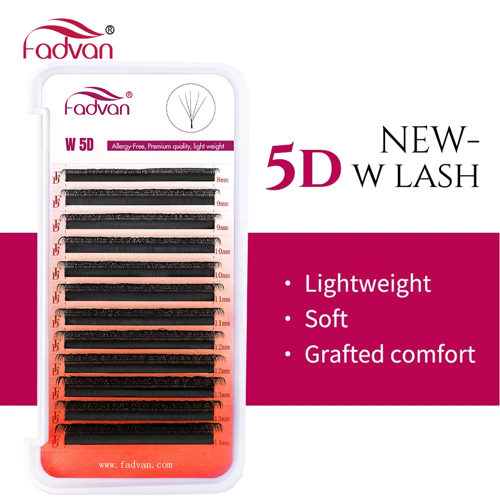 FADVAN 5D-W على شكل 0.07 D حليقة رمش ملحقات الطبيعية فو المنك لاش لينة ضوء المهنية مسبقة الصنع حجم مروحة الرموش