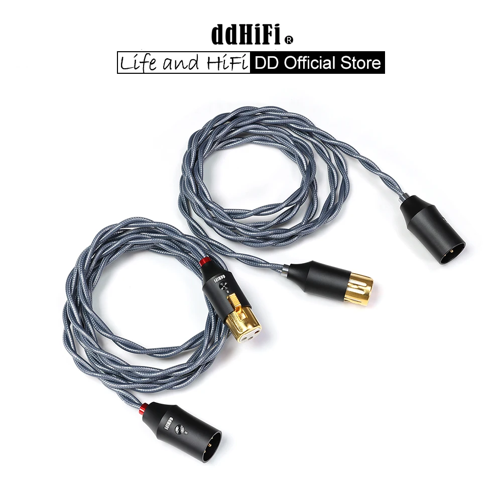 كابل إشارة XLR متوازن ثلاثي الأطراف من DD ddHiFi BC30XLR، موصل XLR ثلاثي الأطراف أنثى إلى XLR ثلاثي الأطراف ذكر، متوفر بطول 75 سم و145 سم.