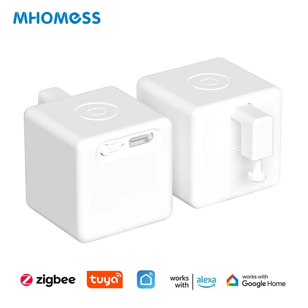 Tuya Zigbee Smart Touch Fingerbot Plus Type-C قابل لإعادة الشحن روبوت زر انتهازي الذراع التبديل يعمل مع Alexa Google Home Alice