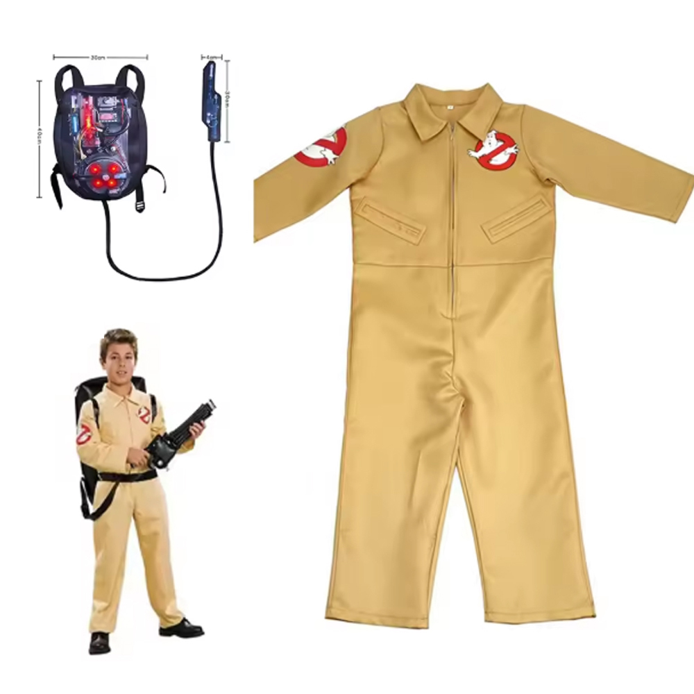 أزياء تنكرية لفيلم Ghostbusters للأطفال مع حقيبة ظهر هدية عيد الميلاد كرنفال مجموعة ملابس الحفلات المشجعين