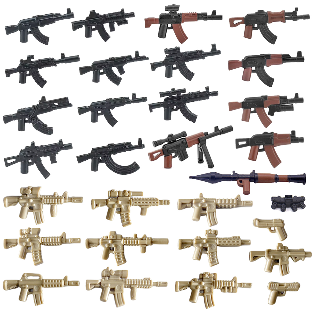 شخصيات الجنود العسكريين الأسلحة اللبنات الملحقات لونين البنادق الاعتداء قناص البنادق AK74 قاذفة الصواريخ لعبة هدية