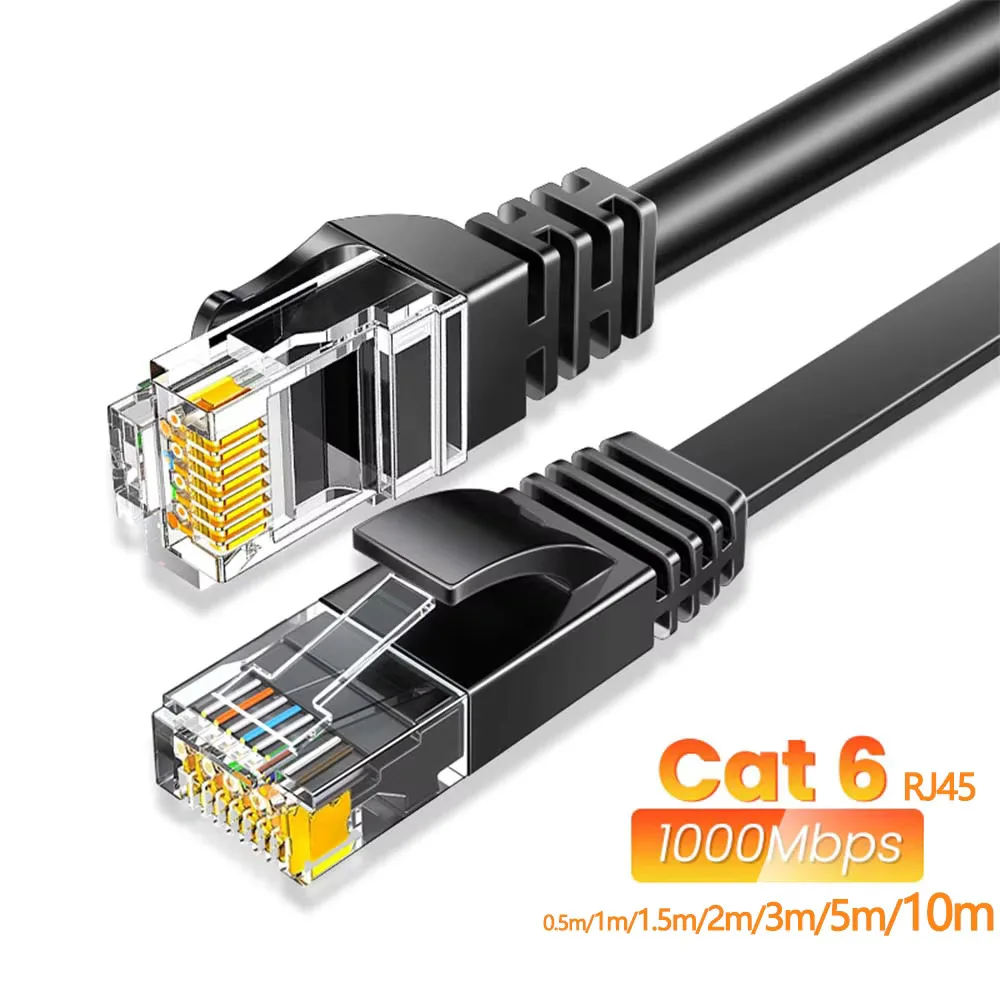 كابل إيثرنت Cat6 جيجابت عالي السرعة 1000 ميجابت في الثانية كابل الإنترنت RJ45 سلك شبكة LAN محمي لأجهزة الكمبيوتر المحمول راوتر PC PS5 4 3 Xbox