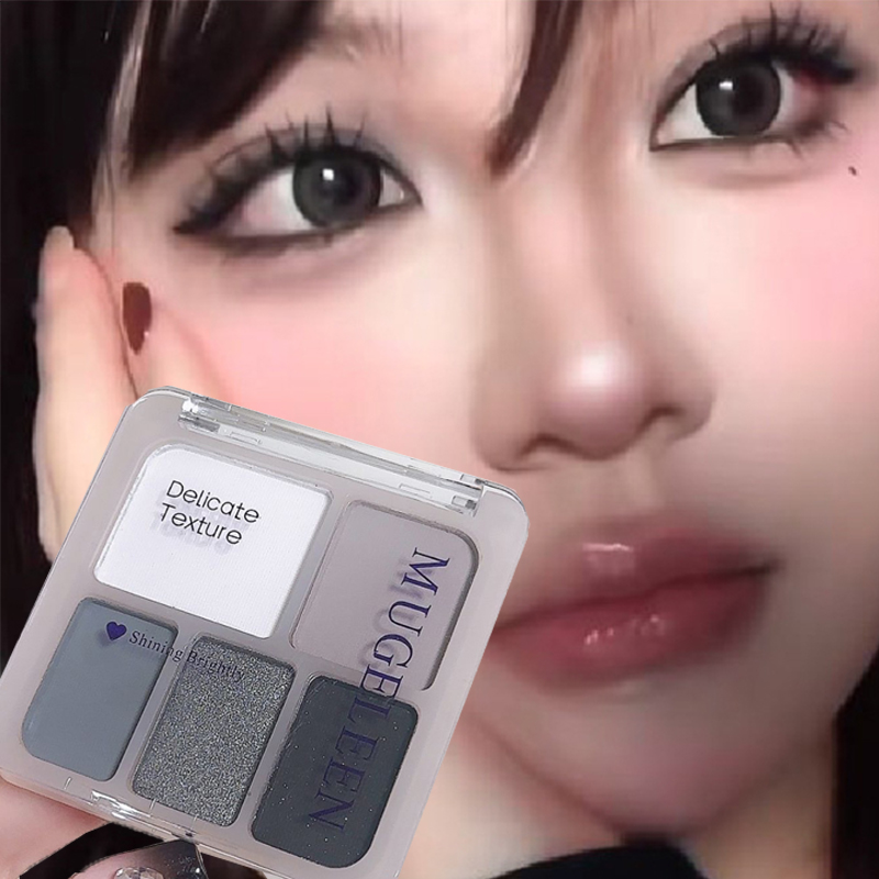 5-Color Punk Smokey عينيه لوحة فضي أسود ماتي لامع عارية الوردي ظلال العيون دائم هالوين ماكياج العين مستحضرات التجميل