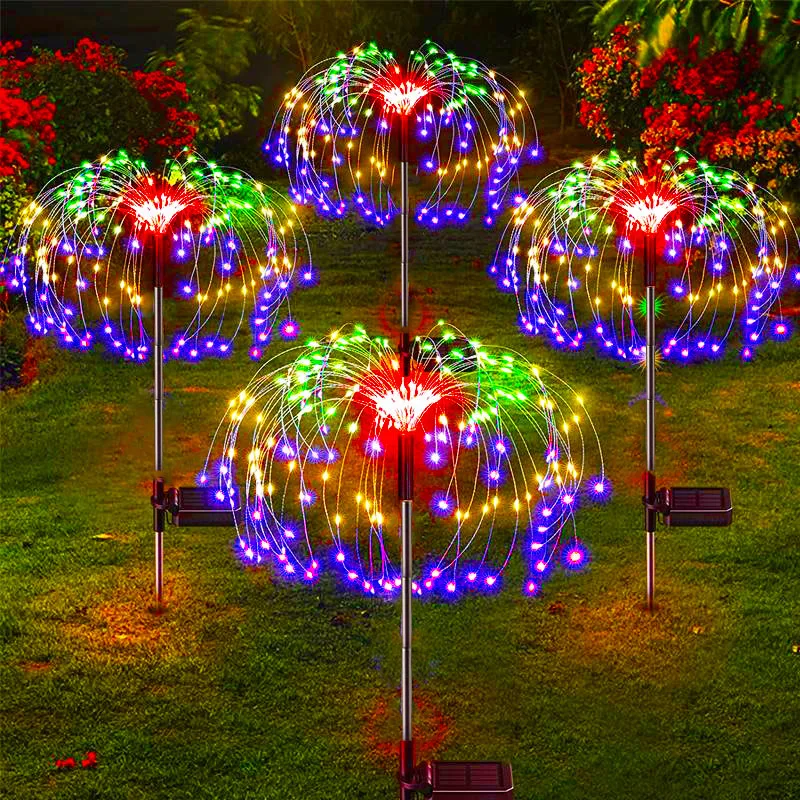 أضواء الألعاب النارية الشمسية LED حديقة الديكور الجنية أضواء مقاوم للماء في الهواء الطلق الهندباء مصباح حديقة لحديقة المناظر الطبيعية ديكور الحديقة