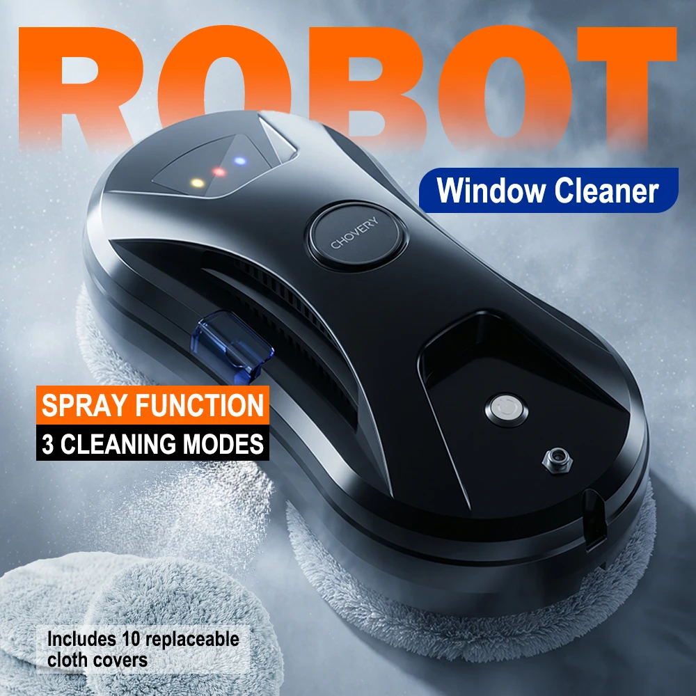 CHOVERY مكنسة كهربائية للنوافذ رذاذ الماء التلقائي نافذة روبوت لأغراض التنظيف الزجاج الكهربائي Limpiacristales التحكم عن بعد