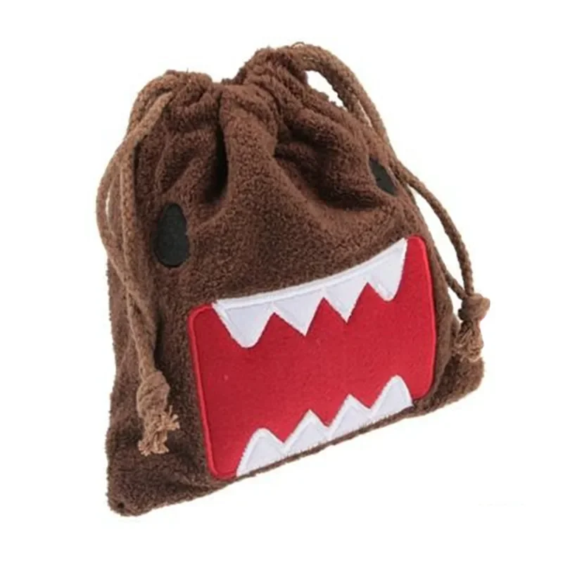 حقيبة برباط من القطيفة Domo Kun ، حقيبة ، كرتون ، أنيمي ، لطيف ، كاواي ، حقائب تخزين ، منظم