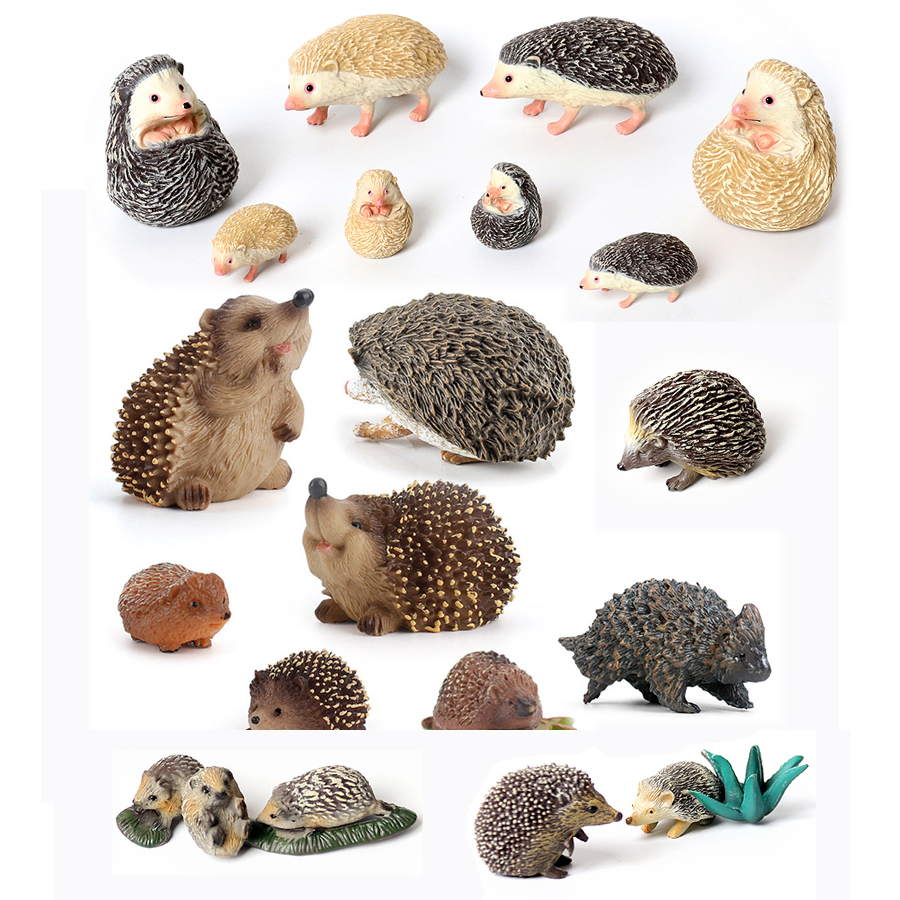 البلاستيك واقعية الحياة البرية شخصيات حيوانات نموذج القنفذ Spiny Anteater التماثيل سطح المكتب الديكور Playset اللعب المعرفية