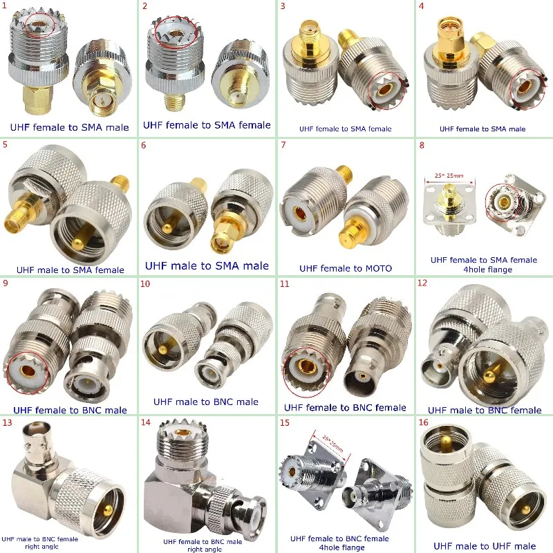 1 قطعة Q9 BNC SMA إلى SL16 PL259 SO239 UHF ذكر موصل سالب المحملة نوع 3Way الفاصل شفة محول محوري النحاس التسليم السريع