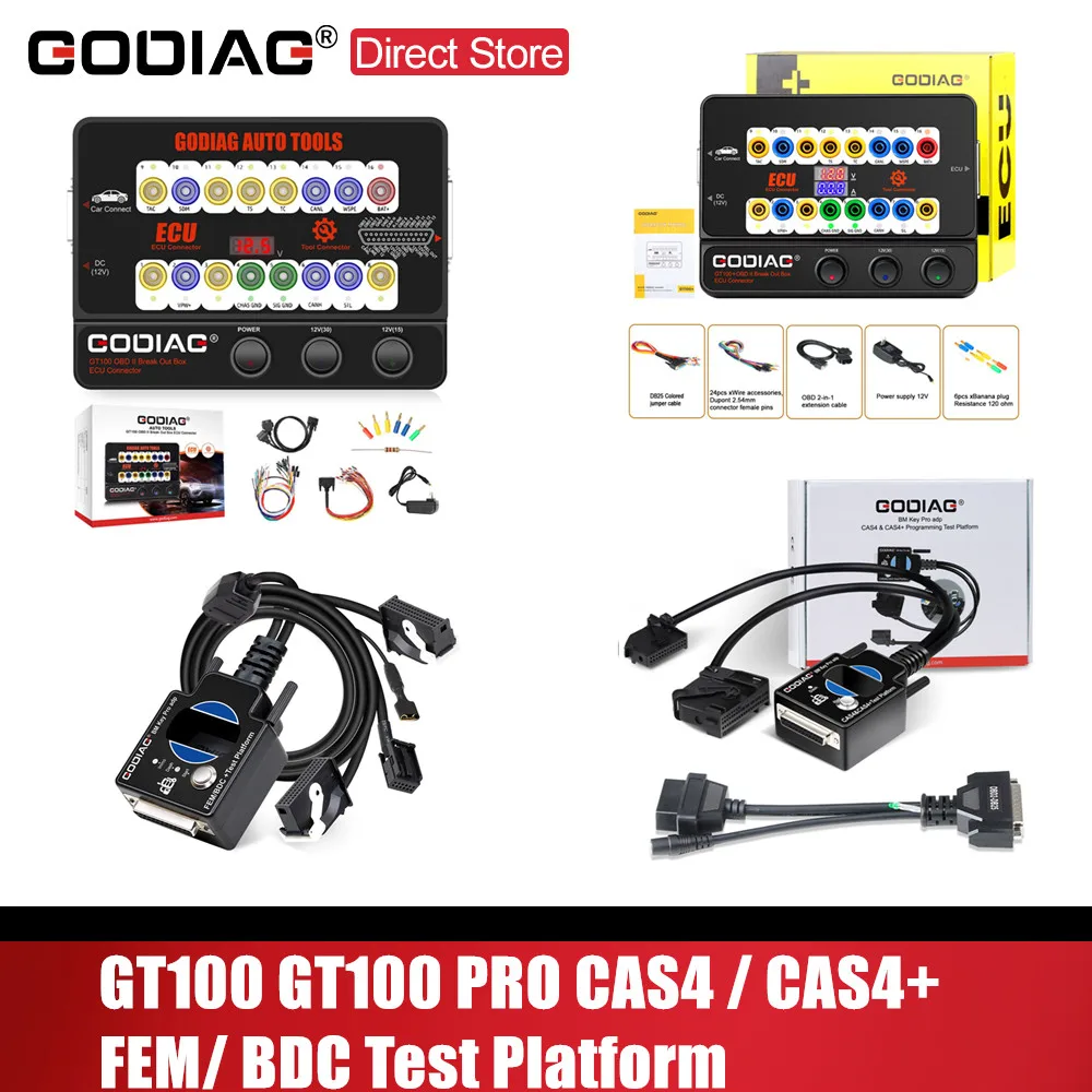 GODIAG GT100 + GT100 Pro ECU موصل Obdii صندوق تفريغ لسيارات BMW FEM/BDC CAS4/CAS4 + منصة اختبار لـ VVDI2/IM608/K518ISE