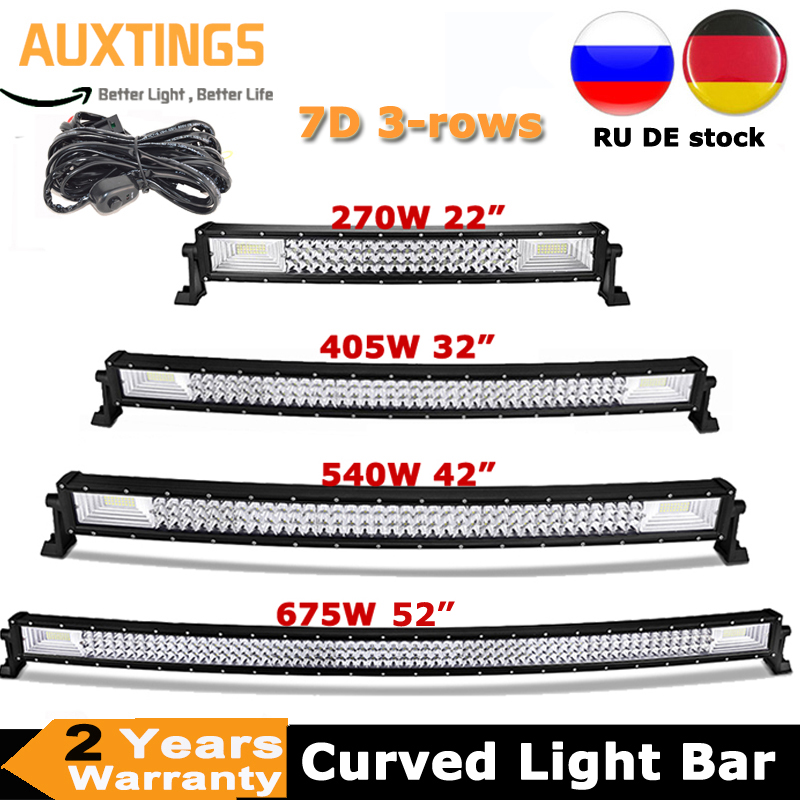 22 "32" 42 "52" 270 واط 405 واط 540 واط 675 واط منحني مصباح ليد بار الطرق الوعرة عمود إضاءة Led كومبو شعاع 9 فولت 30 فولت ل 4x4 4WD SUV ATV قارب شاحنة سيارات
