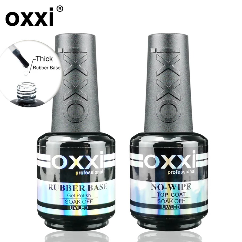 OXXI 15 مللي قاعدة ومعطف فوقي لتلميع الجل شبه دائمة الورنيش المطاط معطف فوقي y قاعدة معطف Gellac uv led المينا الدائم Lak