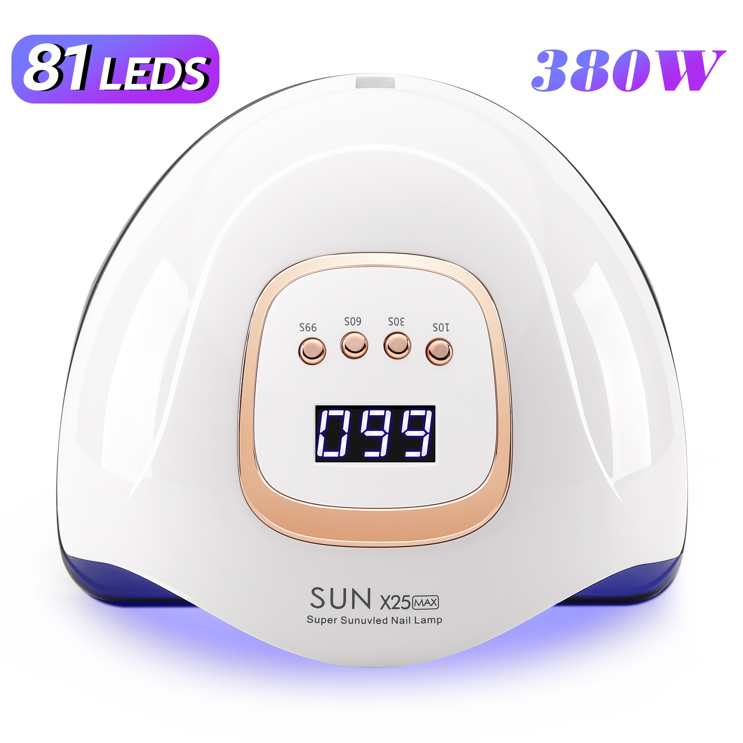 مصباح أظافر UV 380W 81 LED جهاز مجفف أظافر مع شاشة LCD سريع الجفاف لمصباح المانيキュور لتقشير جميع الأظافر أدوات فن الأظافر الجيل