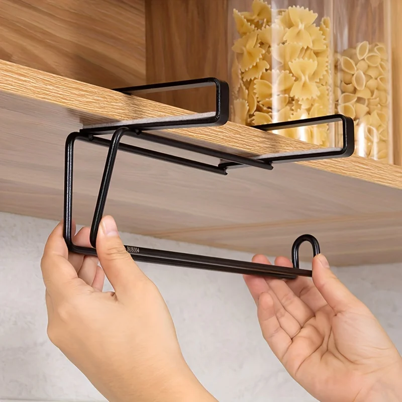 حامل مناديل غير مثقوب، تصميم مثبت على الحائط لتوفير المساحة. مناسبة للمطابخ والحمامات، طراز حديث وبسيط