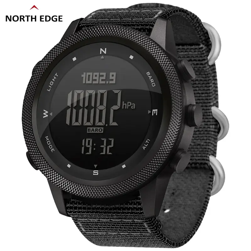 NORTH EDGE APACHE-46 الرجال ساعة رقمية الرياضة في الهواء الطلق الجري السباحة في الهواء الطلق الساعات الرياضية مقياس الارتفاع بارومتر البوصلة WR50M