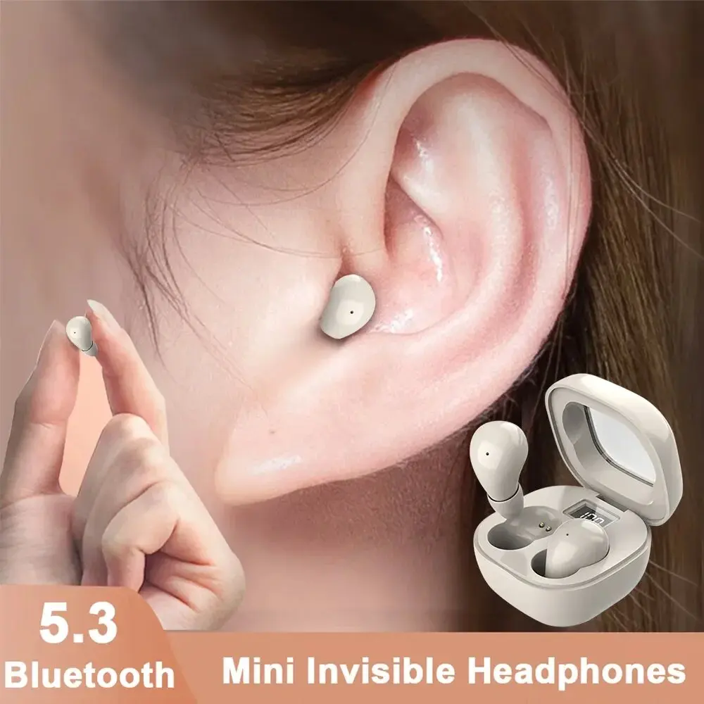 SK19 سماعات بلوتوث 5.3 سماعات رأس صغيرة غير مرئية TWS سماعات أذن لاسلكية HIFI سماعات ستيريو للحد من الضوضاء مع ميكروفونات