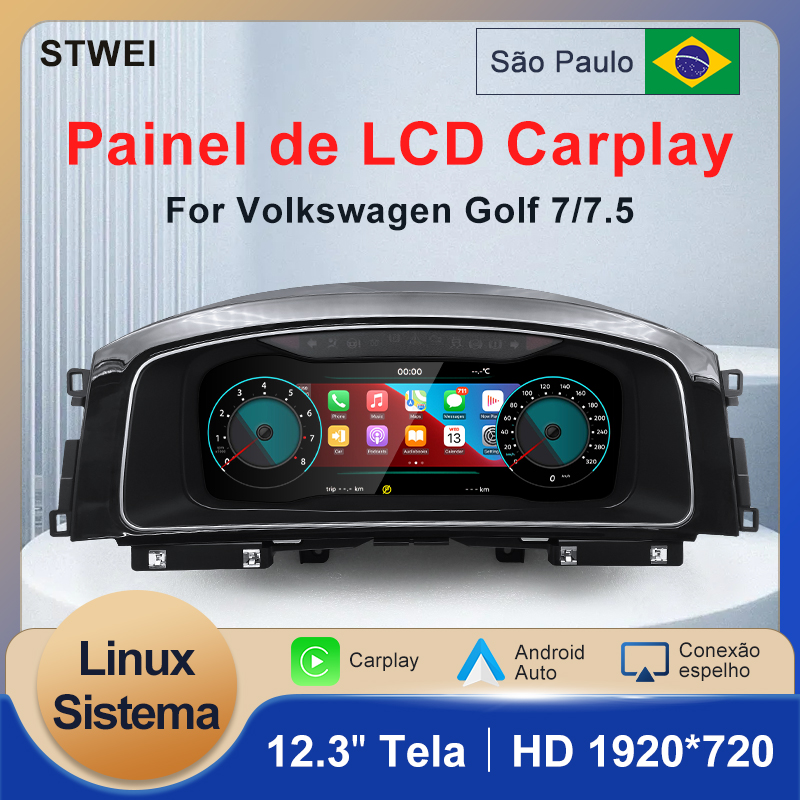 STWEI 12.3 بوصة لفولكس واجن جولف 7 7.5 MIB منتج جديد سعر المصنع الرقمية LCD لوحة سيارة أداة العنقودية لوحة قمرة القيادة