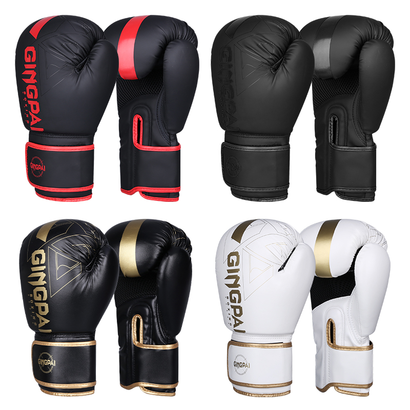 قفازات ملاكمة احترافية 6/8/10/12/14 أونصة PU Muay Thai MMA مهنة كيك بوكسينغ للبالغين قفازات تدريب الرمل