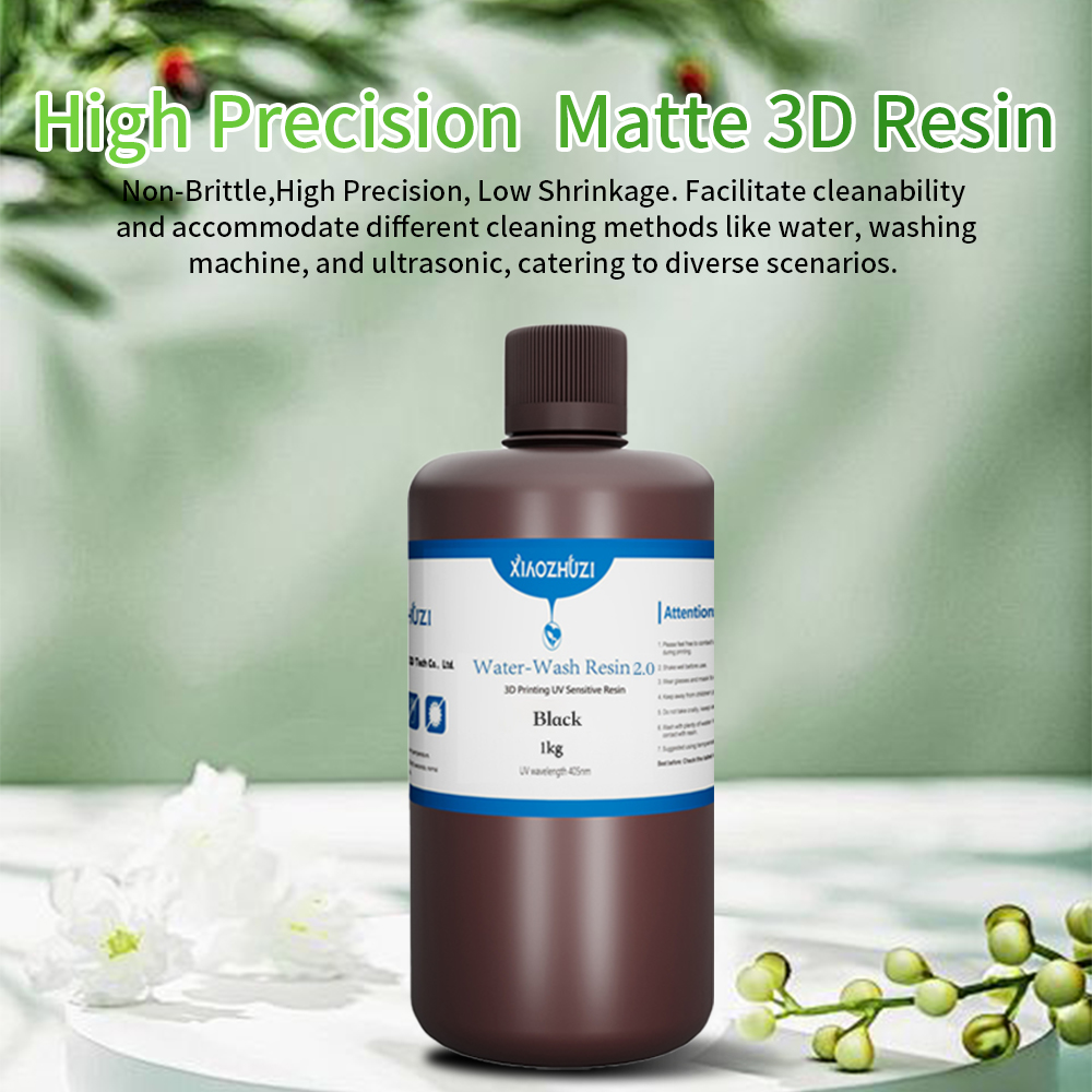 راتنج طباعة ثلاثية الأبعاد XiaoZhuzi قابل للغسل بالماء 405 UV LED، قليل الرائحة، عالي الدقة، سريع التصلب، فوتوبوليمر لطابعات LCD ثلاثية الأبعاد